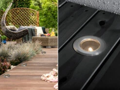 Konstsmide Mini LED Bodeneinbauspots Edelstahl/Glas 3er Basisset Mit Trafo Ø7cm IP44