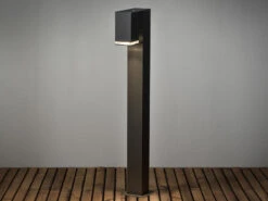 MeineWunschleuchte Moderne LED Pollerleuchte Aus Aluminium, Höhe 100cm, Schwarz