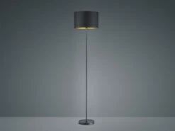 Trio Leuchten Moderne LED Stehleuchte Mit Lampenschirm Ø35cm Aus Stoff In Schwarz & Gold -Licht Welt Geschaft moderne led stehleuchte mit lampenschirm 35cm aus 1 2