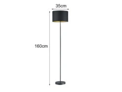 Trio Leuchten Moderne LED Stehleuchte Mit Lampenschirm Ø35cm Aus Stoff In Schwarz & Gold -Licht Welt Geschaft moderne led stehleuchte mit lampenschirm 35cm aus 1 3