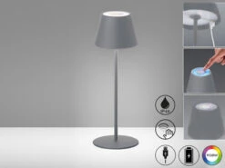 FHL Easy Outdoor Akku Tischlampe COSENZA Grau Ohne Kabel - LED & RGB - Höhe 38cm -Licht Welt Geschaft outdoor akku tischlampe cosenza grau ohne kabel le 4
