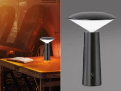 FHL Easy Outdoor Tischlampe PINTO Schwarz Ohne Kabel, Akku Per USB Aufladbar, H: 21cm