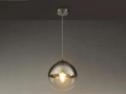 Globo Pendelleuchte VARUS Mit Glaskugel Design In Chrom & Klarglas, Ø 25cm -Licht Welt Geschaft pendelleuchte varus mit glaskugel design in chrom 1 6