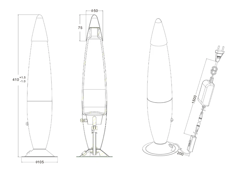 Reality Leuchten Raketen Lavalampe 90er Jahre Lichtsäule In Gelb,blau/Silber, Höhe 41cm Ø10cm 5 Reality Leuchten Raketen Lavalampe 90er Jahre Lichtsäule In Gelb,blau/Silber, Höhe 41cm Ø10cm – Bild 5