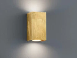 Trio Leuchten Rechteckige LED Wandleuchte In Gold Foliert, Up & Down Strahler 15 X 8 Cm