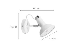 Trio Leuchten Retro Wandstrahler ROXIE 1-flammig Aus Metall In Weiß Matt -Licht Welt Geschaft retro wandstrahler roxie 1 flammig aus metall in w 2