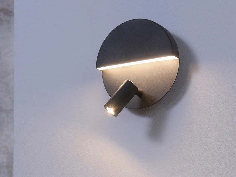 Trio Leuchten Runde Wandleuchte / Wandspot MARIO Mit Schwarz Mattem Korpus Und Schalter 1 Trio Leuchten Runde Wandleuchte / Wandspot MARIO Mit Schwarz Mattem Korpus Und Schalter