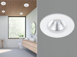 Trio Leuchten Runder LED Deckeneinbaustrahler ZENIA Dimmbar In Weiß, IP65