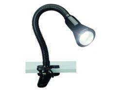 Trio Leuchten Schlauch-Klemmlampe FLEXO, E14, Höhe 45cm, Flexibel, Schwarz