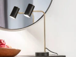 Trio Leuchten Schreibtischlampe MARLEY In Messing / Schwarz Matt, Spot Schwenkbar, Höhe 45cm