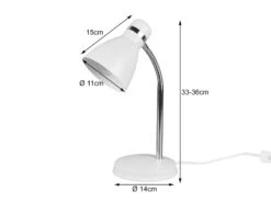 Reality Leuchten Schreibtischleuchte HARVEY Flexibel, Chrom & Metallschirm Weiß, 33cm -Licht Welt Geschaft schreibtischleuchte harvey flexibel chrom metallsc 3