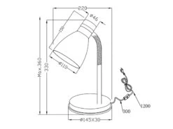 Reality Leuchten Schreibtischleuchte HARVEY Flexibel, Chrom & Metallschirm Weiß, 33cm -Licht Welt Geschaft schreibtischleuchte harvey flexibel chrom metallsc 5