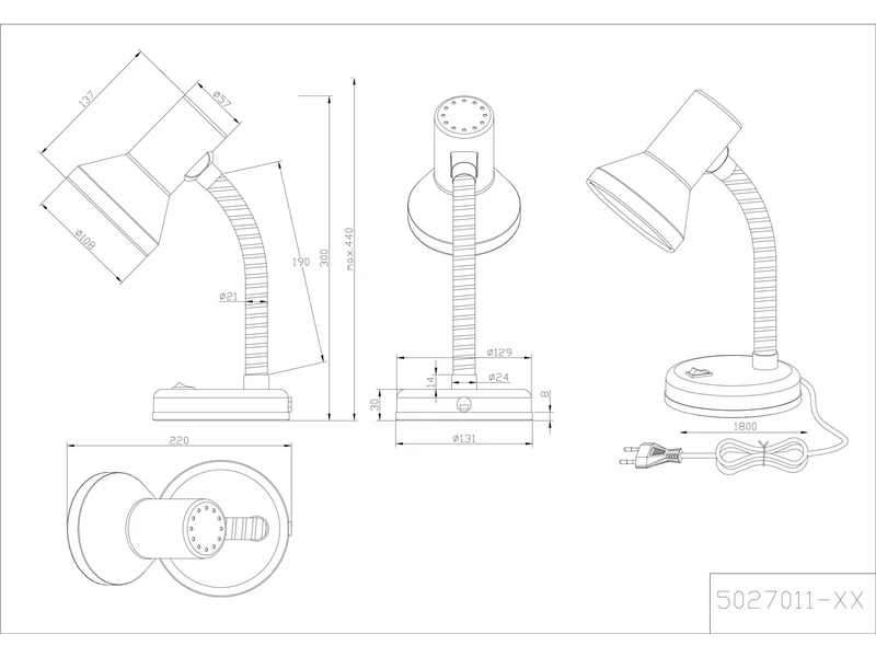 Trio Leuchten Schreibtischleuchte PRONTO Flexibel Höhe Max. 30cm, Silber-schwarz 4 Trio Leuchten Schreibtischleuchte PRONTO Flexibel Höhe Max. 30cm, Silber-schwarz – Bild 4
