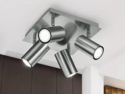 Trio Leuchten Schwenkbarer Deckenstrahler MARLEY Aus Nickel Mattem Metall Mit 4 GU10 Spots