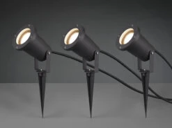 Trio Leuchten Schwenkbarer Garten Baumstrahler UBANGI 3er Set Mit Erdspieß & 5m Anschlußkabel