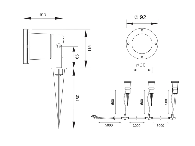 Trio Leuchten Schwenkbarer Garten Baumstrahler UBANGI 3er Set Mit Erdspieß & 5m Anschlußkabel 8 Trio Leuchten Schwenkbarer Garten Baumstrahler UBANGI 3er Set Mit Erdspieß & 5m Anschlußkabel – Bild 8