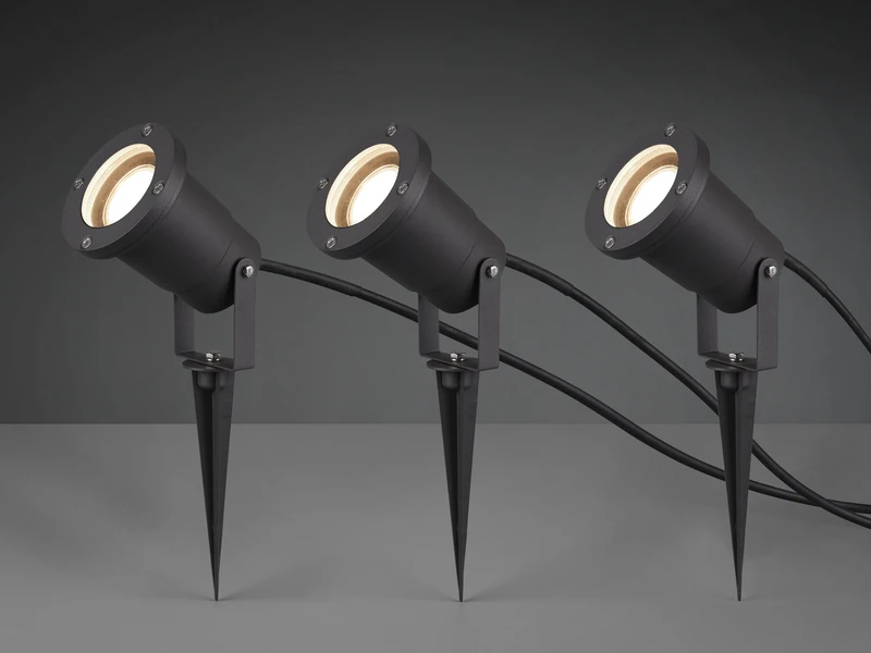 Trio Leuchten Schwenkbarer Garten Baumstrahler UBANGI 3er Set Mit Erdspieß & 5m Anschlußkabel 1 Trio Leuchten Schwenkbarer Garten Baumstrahler UBANGI 3er Set Mit Erdspieß & 5m Anschlußkabel