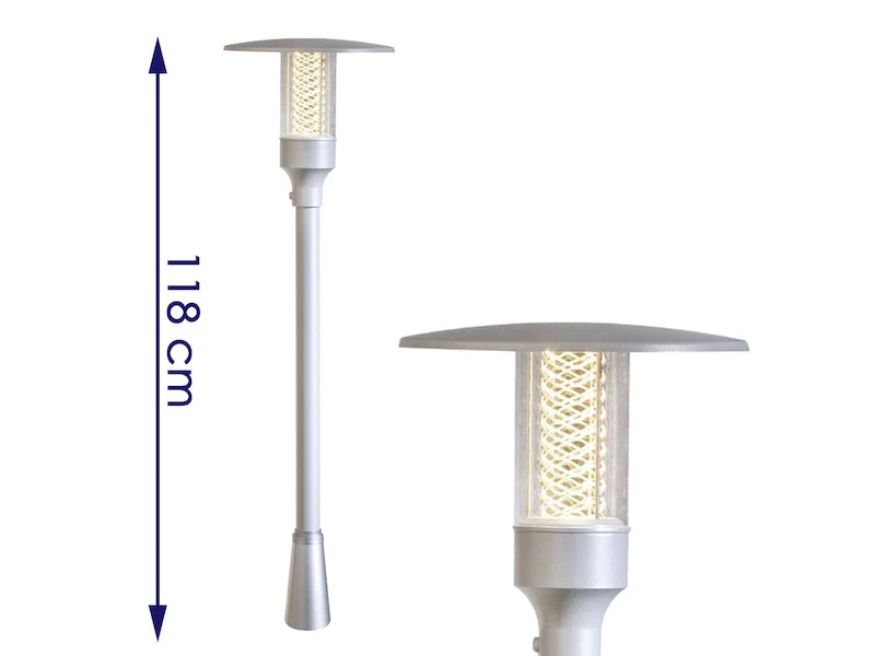 Konstsmide Silberne Wegeleuchte NOVA Mit Reflektorgitter, GU10, Aluminium, IP44 3 Konstsmide Silberne Wegeleuchte NOVA Mit Reflektorgitter, GU10, Aluminium, IP44 – Bild 3