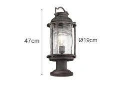 KICHLER Sockel Laterne ASHLAND BAY Im Industriedesign, Anthrazit Höhe 47cm -Licht Welt Geschaft sockel laterne ashland bay im industriedesign anth 6