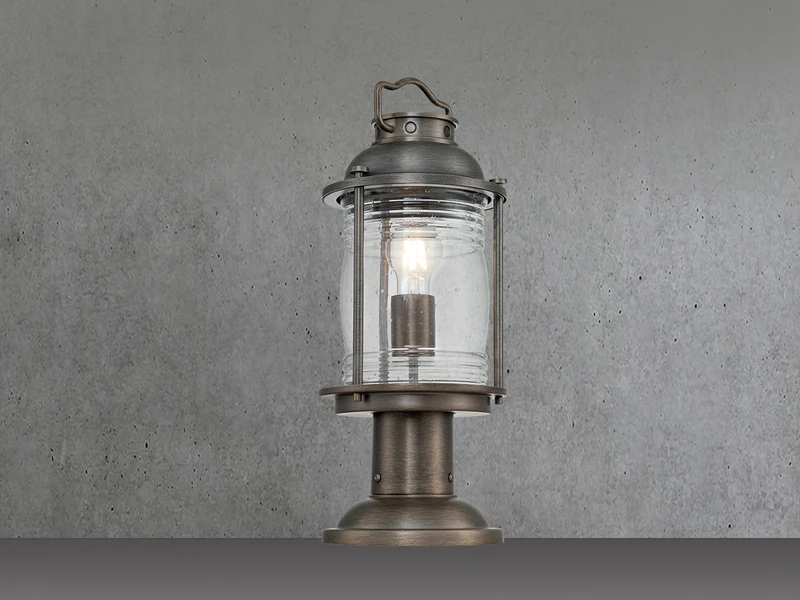 KICHLER Sockel Laterne ASHLAND BAY Im Industriedesign, Bronze Höhe 47cm 3 KICHLER Sockel Laterne ASHLAND BAY Im Industriedesign, Bronze Höhe 47cm – Bild 3