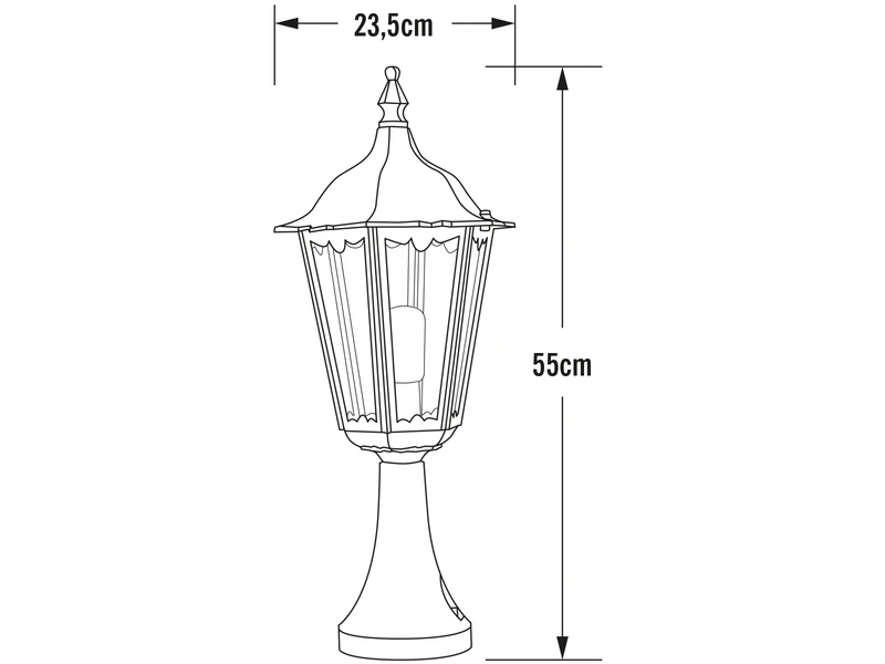 Konstsmide Sockelleuchte FIRENZE Landhausstil, Aluminium Schwarz, Höhe 55cm 3 Konstsmide Sockelleuchte FIRENZE Landhausstil, Aluminium Schwarz, Höhe 55cm – Bild 3