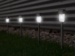 Perel Solar Außenleuchten 8er Set, Ø 4,7 Cm, Edelstahl Mit Kunststoff -Licht Welt Geschaft solar aussenleuchten 8er set 47 cm edelstahl mit k 4