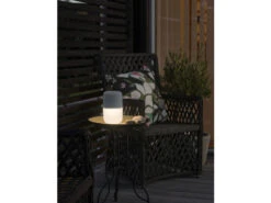 Konstsmide Solar LED Leuchte ASSISI Mit 3-Stufen Dimmer & USB-Kabel, IP44, Grau -Licht Welt Geschaft solar led leuchte assisi mit 3 stufen dimmer usb k 16