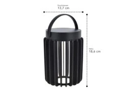 Lutec Solar LED Tischleuchte KOZY Schwarz, Dimmbar USB Anschluß, Ø14cm H18,6cm -Licht Welt Geschaft solar led tischleuchte kozy schwarz dimmbar usb an 3
