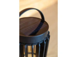 Lutec Solar LED Tischleuchte KOZY Schwarz, Dimmbar USB Anschluß, Ø14cm H18,6cm -Licht Welt Geschaft solar led tischleuchte kozy schwarz dimmbar usb an 6