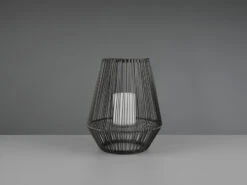 Reality Leuchten Solar LED Tischleuchte MINEROS Braun Kerzen Flackern Ø26cm Höhe 30cm -Licht Welt Geschaft solar led tischleuchte mineros braun kerzen flacke 16