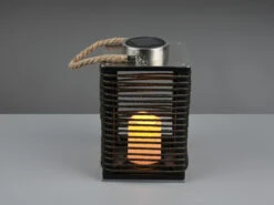 Reality Leuchten Solar LED Tischleuchte SANTANA Schwarz Kerzen Flackern 18x18cm Höhe 28cm -Licht Welt Geschaft solar led tischleuchte santana schwarz kerzen flac 5