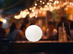 FHL Easy Solar Outdoor Kugelleuchte BUSSO Ø 18cm Mit RGB Farbwechsel