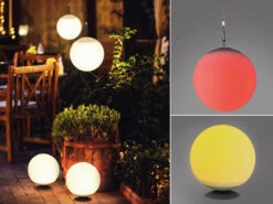 FHL Easy Solarkugel TWIN Mit Farbwechsel - 2 In 1 Tischleuchte & Pendelleuchte Ø20cm