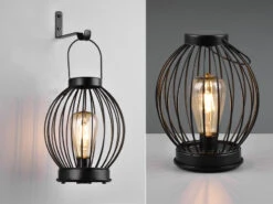 MeineWunschleuchte Solarlaterne 2er SET Metall Gitterkugel Hängend Oder Stehend, Höhe 31cm -Licht Welt Geschaft solarlaterne 2er set metall gitterkugel haengend o 2