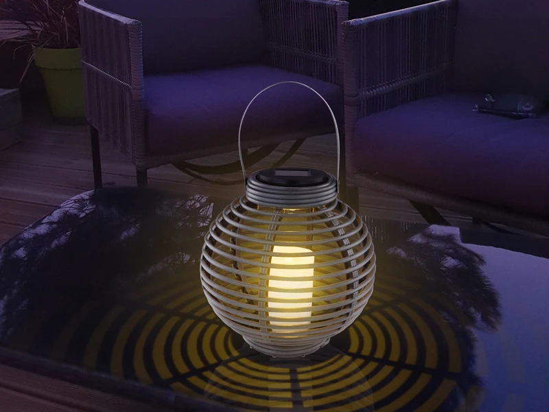 MeineWunschleuchte Solarlaterne 2er SET Mit LED Kerze & Rattanoptik Hängend Oder Stehend, Höhe 23cm 6 MeineWunschleuchte Solarlaterne 2er SET Mit LED Kerze & Rattanoptik Hängend Oder Stehend, Höhe 23cm – Bild 6