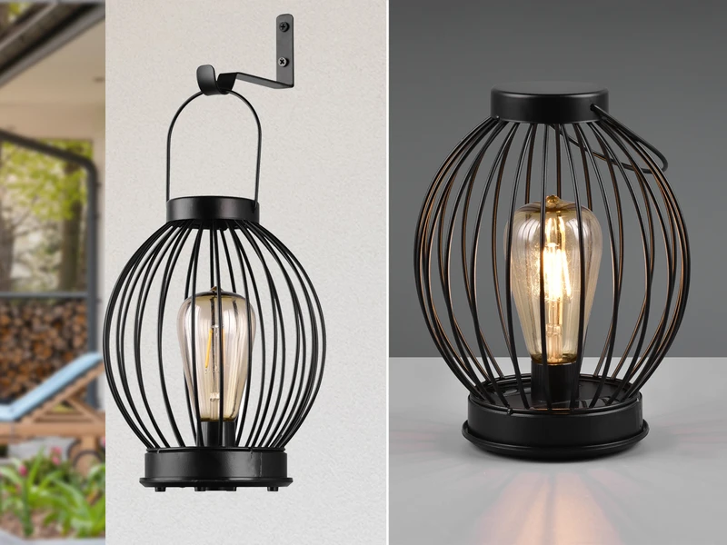 Reality Leuchten Solarlaterne MERIDA Metall Gitterkugel Hängend Oder Stehend, Höhe 31cm 1 Reality Leuchten Solarlaterne MERIDA Metall Gitterkugel Hängend Oder Stehend, Höhe 31cm