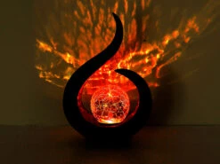 MeineWunschleuchte Solarleuchten 2er Set Mit Glaskugel Und Farbwechsel, Schwarz Gold, Höhe 33,5cm -Licht Welt Geschaft solarleuchten 2er set mit glaskugel und farbwechse 10