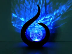 MeineWunschleuchte Solarleuchten 2er Set Mit Glaskugel Und Farbwechsel, Schwarz Gold, Höhe 33,5cm -Licht Welt Geschaft solarleuchten 2er set mit glaskugel und farbwechse 12