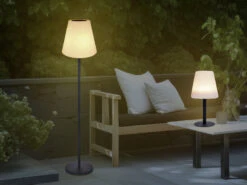MeineWunschleuchte Solarleuchten SET: Stehleuchte Höhenverstellbar Bis 150 Cm & Tischleuchte 25 Cm