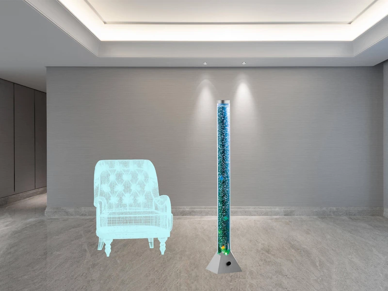 Reality Leuchten Sprudelnde Farbwechsel LED Lichtsäule MOTION Wassersäule & Deko Fischen 130cm 4 Reality Leuchten Sprudelnde Farbwechsel LED Lichtsäule MOTION Wassersäule & Deko Fischen 130cm – Bild 4