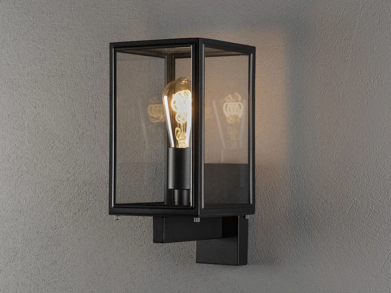 Konstsmide Stehende LED Außenwandlaterne Schwarz Mit Klarglas, Höhe 33cm 4 Konstsmide Stehende LED Außenwandlaterne Schwarz Mit Klarglas, Höhe 33cm – Bild 4
