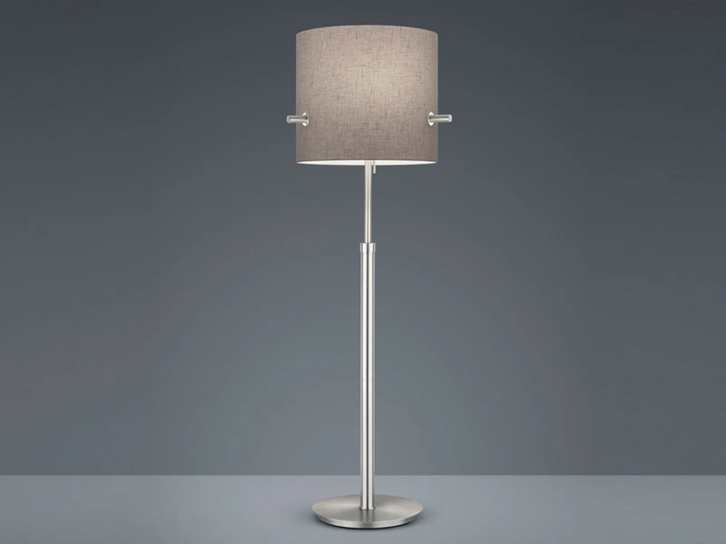 Trio Leuchten Stehlampe CAMDEN Silber Mit Stoffschirm Grau Höhenverstellbar 145-187cm 3 Trio Leuchten Stehlampe CAMDEN Silber Mit Stoffschirm Grau Höhenverstellbar 145-187cm – Bild 3
