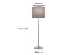 Trio Leuchten Stehlampe CAMDEN Silber Mit Stoffschirm Grau Höhenverstellbar 145-187cm 11 Trio Leuchten Stehlampe CAMDEN Silber Mit Stoffschirm Grau Höhenverstellbar 145-187cm -Licht Welt Geschaft stehlampe camden silber mit stoffschirm grau hoehe 3