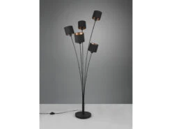 Reality Leuchten Stehleuchte TOMMY 5 Flammig Metall, Stoffschirm Schwarz Gold, Höhe 163cm 13 Reality Leuchten Stehleuchte TOMMY 5 Flammig Metall, Stoffschirm Schwarz Gold, Höhe 163cm -Licht Welt Geschaft stehleuchte tommy 5 flammig metall stoffschirm sch 4