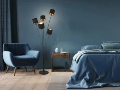 Reality Leuchten Stehleuchte TOMMY 5 Flammig Metall, Stoffschirm Schwarz Gold, Höhe 163cm 15 Reality Leuchten Stehleuchte TOMMY 5 Flammig Metall, Stoffschirm Schwarz Gold, Höhe 163cm -Licht Welt Geschaft stehleuchte tommy 5 flammig metall stoffschirm sch 6