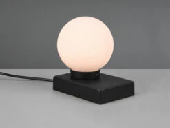 Trio Leuchten Tischlampe DAVI II Glaskugel Weiß Sockel Schwarz - Touchfunktion, Ø 12cm -Licht Welt Geschaft tischlampe davi ii glaskugel weiss sockel schwarz 1 2