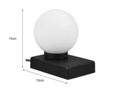 Trio Leuchten Tischlampe DAVI II Glaskugel Weiß Sockel Schwarz - Touchfunktion, Ø 12cm -Licht Welt Geschaft tischlampe davi ii glaskugel weiss sockel schwarz 1 3