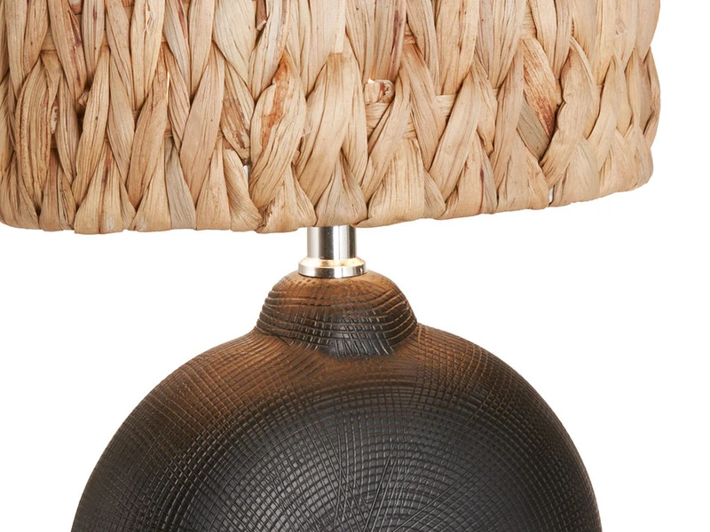 Fischer & Honsel Tischlampe HYAZINTHE Höhe 38,5cm Keramikfuß Schwarz Mit Lampenschirm Aus Seegras 5 Fischer & Honsel Tischlampe HYAZINTHE Höhe 38,5cm Keramikfuß Schwarz Mit Lampenschirm Aus Seegras – Bild 5