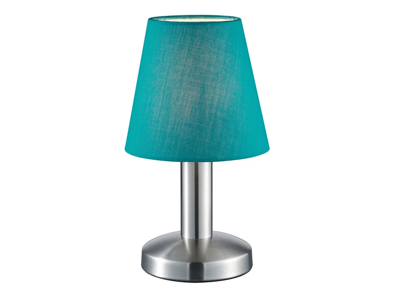 Trio Leuchten Tischlampe MATS II Stoff Lampenschirm Türkis Mit Touchfunktion EIN/AUS 24 Cm 2 Trio Leuchten Tischlampe MATS II Stoff Lampenschirm Türkis Mit Touchfunktion EIN/AUS 24 Cm – Bild 2