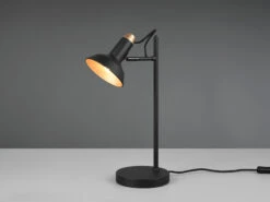 Trio Leuchten Tischlampe ROXIE Metall In Schwarz / Gold Schwenkbar - Höhe 43cm